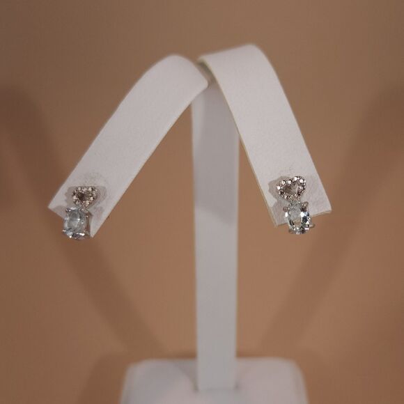 Aquamarine Earrings in Sterling Silver - Picture 4 of 6